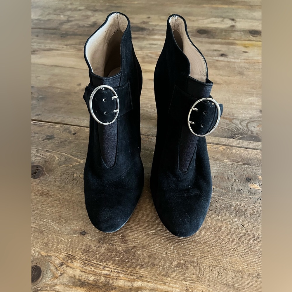Prada Booties suede Silver Buckle